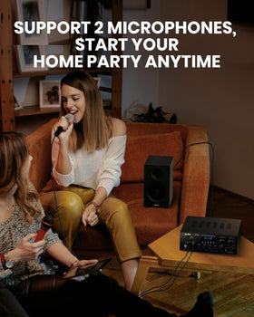 Moukey in a living room karaoke scene showing fun social entertainment