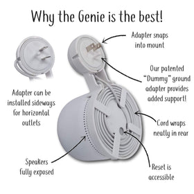 Mount Genie Nest WiFi Point Genie mute button remains accessible.