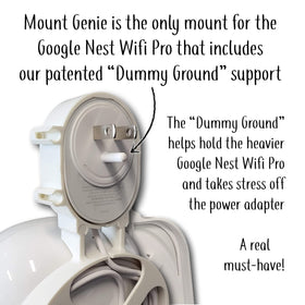 Mount Genie side profile emphasizing low-profile fit against wall and space savings