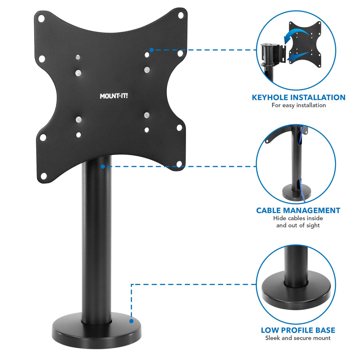 Mount-It! cable management port organizing cords for a tidy setup