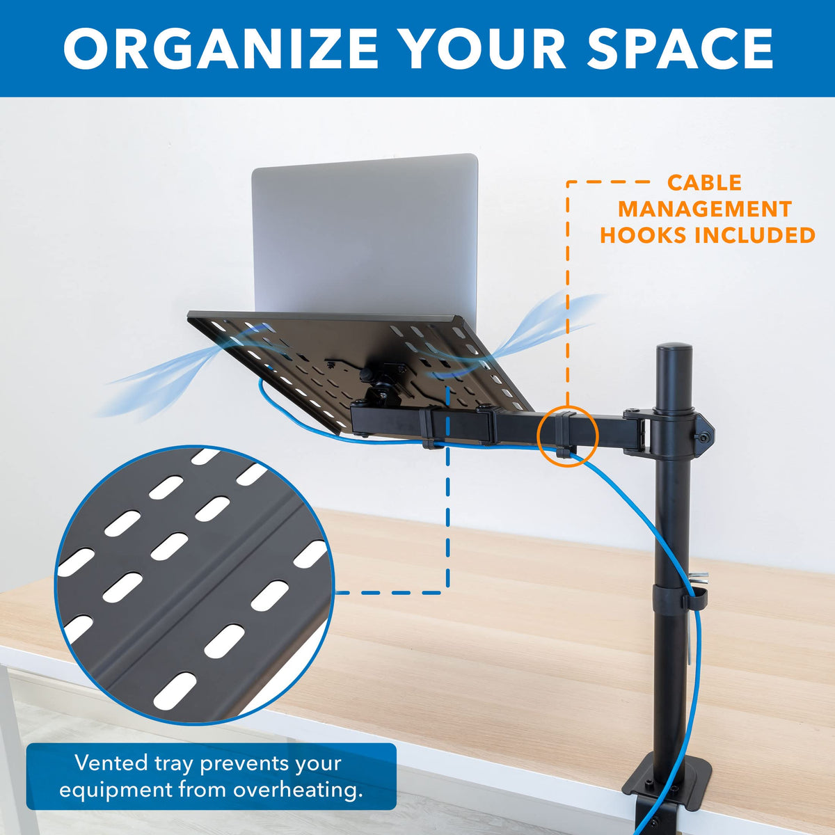 Mount-It! cable management channel keeping cords organized and out of sight