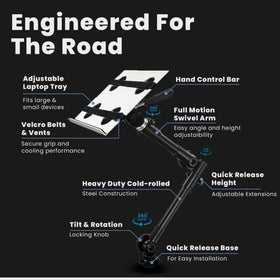 Mount-It! adjustable height car mount for ergonomic viewing