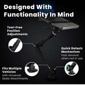 Mount-It! car mount fits 12–15.4-inch laptops up to 9 lbs