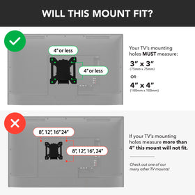 Fixed side-to-side tilting only for a stable setup.