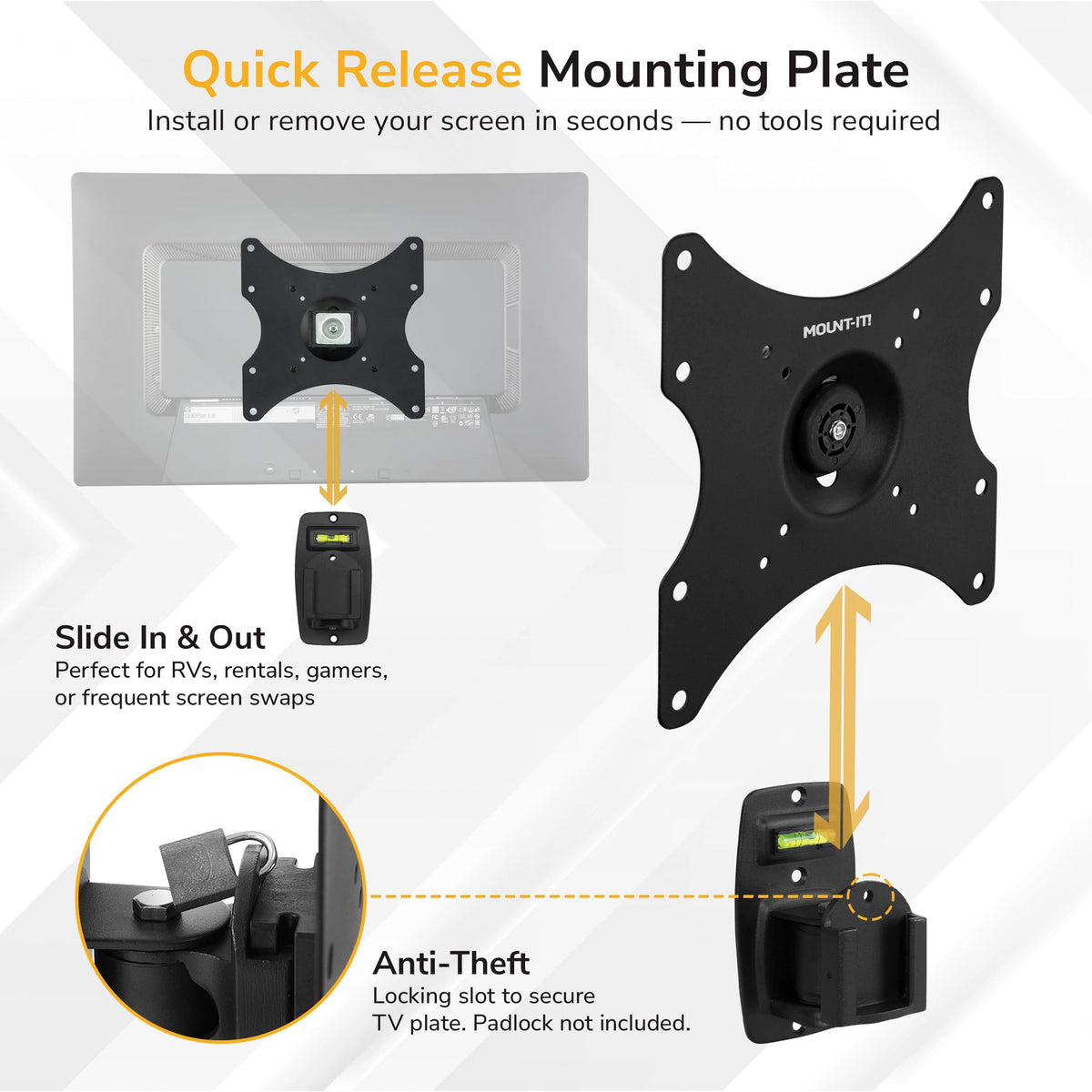 Mount-It! included hardware kit and bubble level for easier installation