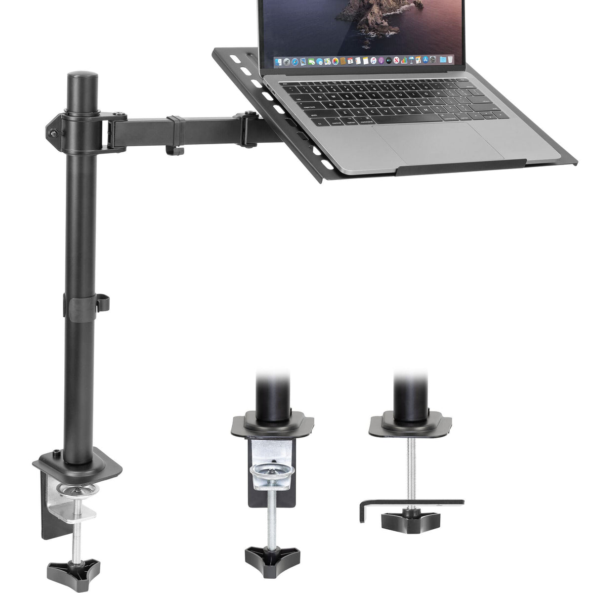 Mount-It! front view of full laptop mount showing stability and ergonomic lift
