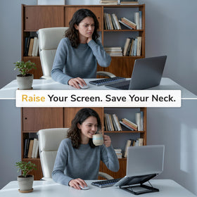 Mount-It! laptop stand with five height settings for sitting or standing use