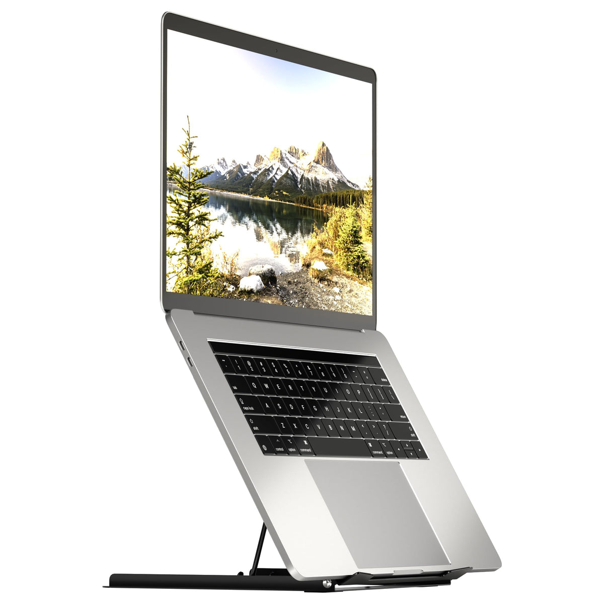 Mount-It! laptop stand top view shows elevated screen for better posture and viewing angle