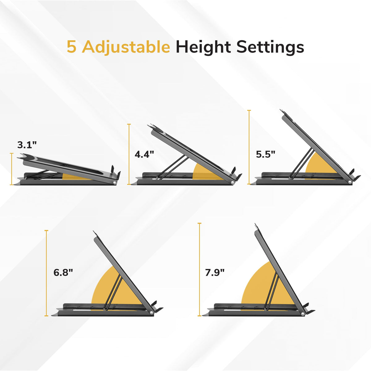 Mount-It! laptop stand ventilated design promotes airflow around the device
