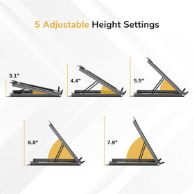 Mount-It! laptop stand ventilated design promotes airflow around the device