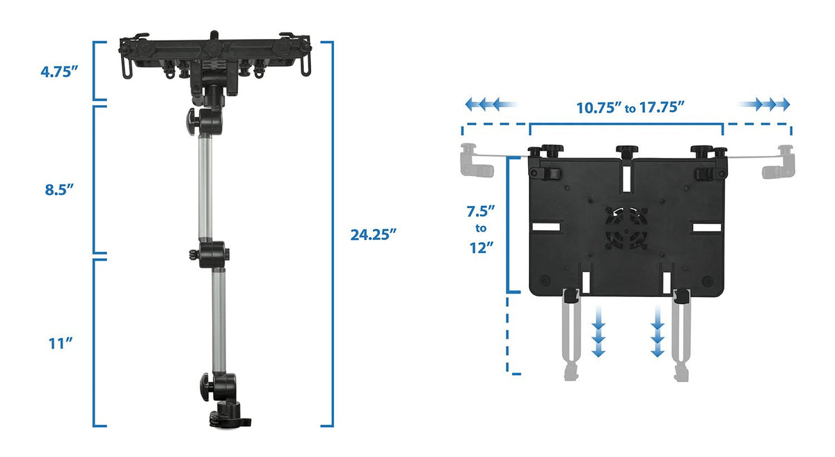 Mount-It! laptop vehicle mount includes hardware and printed instructions.