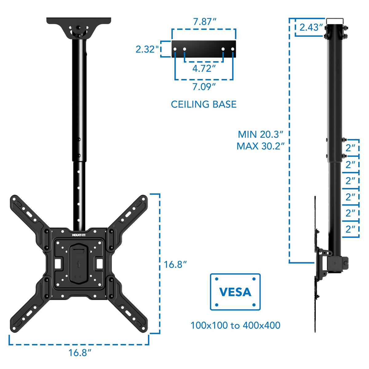 Mount-It! MI-511 packaged hardware and instructions showing included parts and easier installation