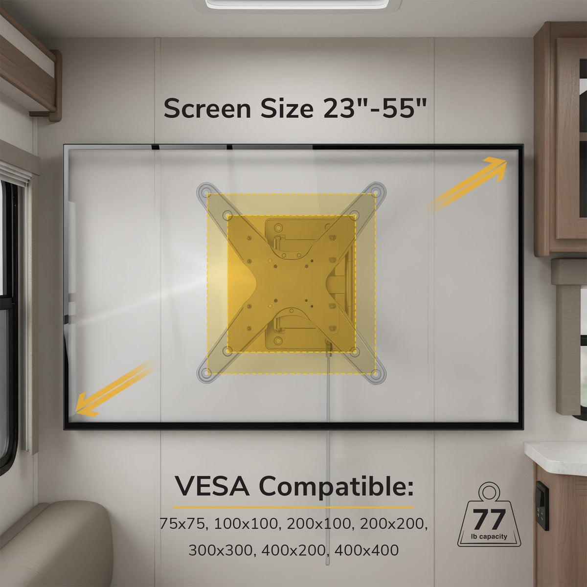 Mount-It! quick-release VESA plate for easy removal in travel setups