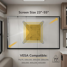 Mount-It! quick-release VESA plate for easy removal in travel setups