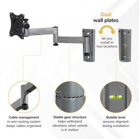 Mount-It! retracted profile demonstrating compact space-saving benefit