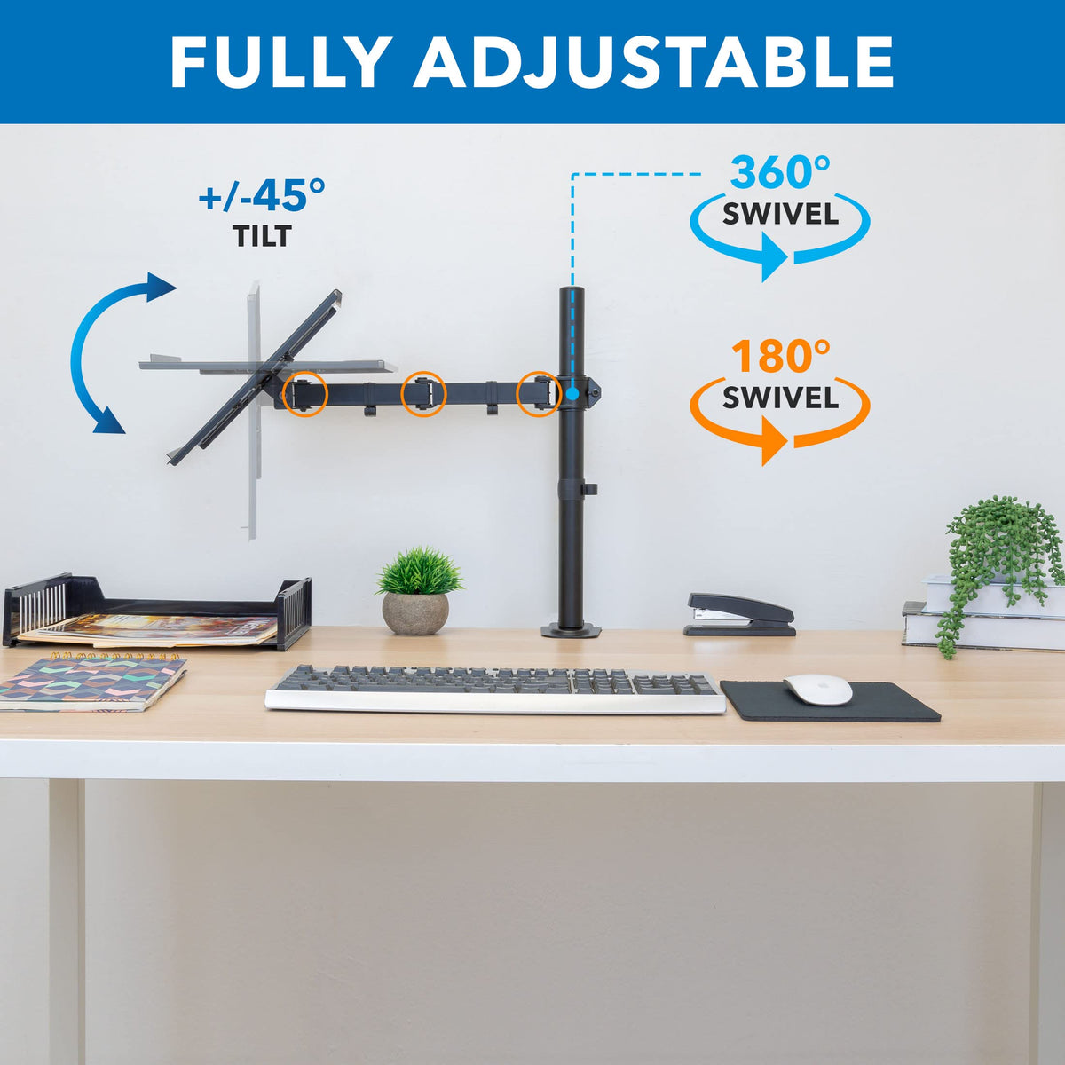 Mount-It! size comparison with laptop illustrating fit for up to 17-inch models