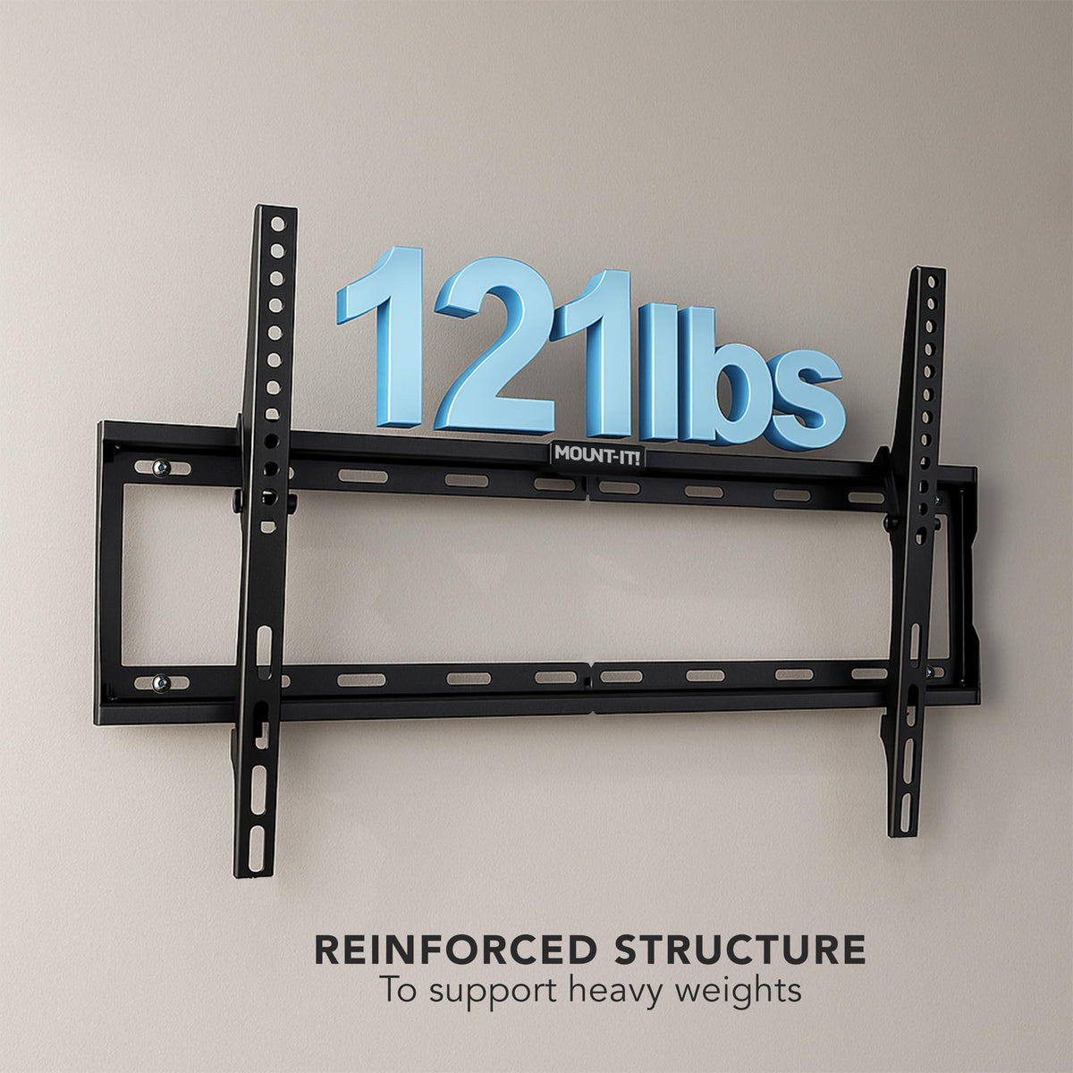 Mount-It 130 lb weight rating supports larger TVs securely