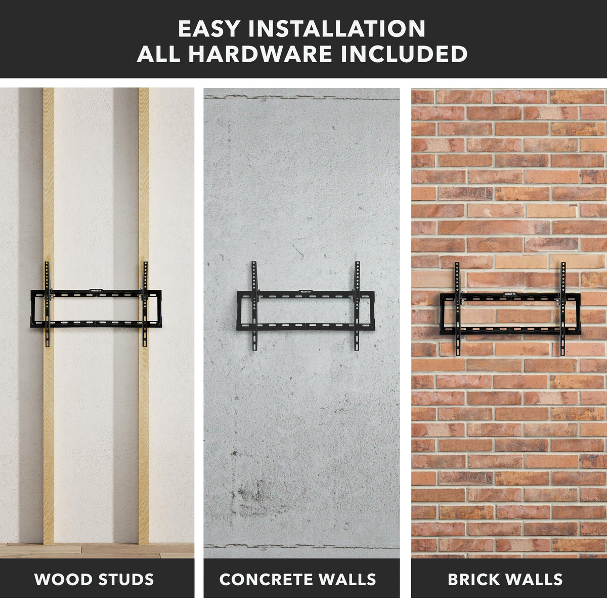 Mount-It 16 to 24 inch stud compatibility ensures solid mounting