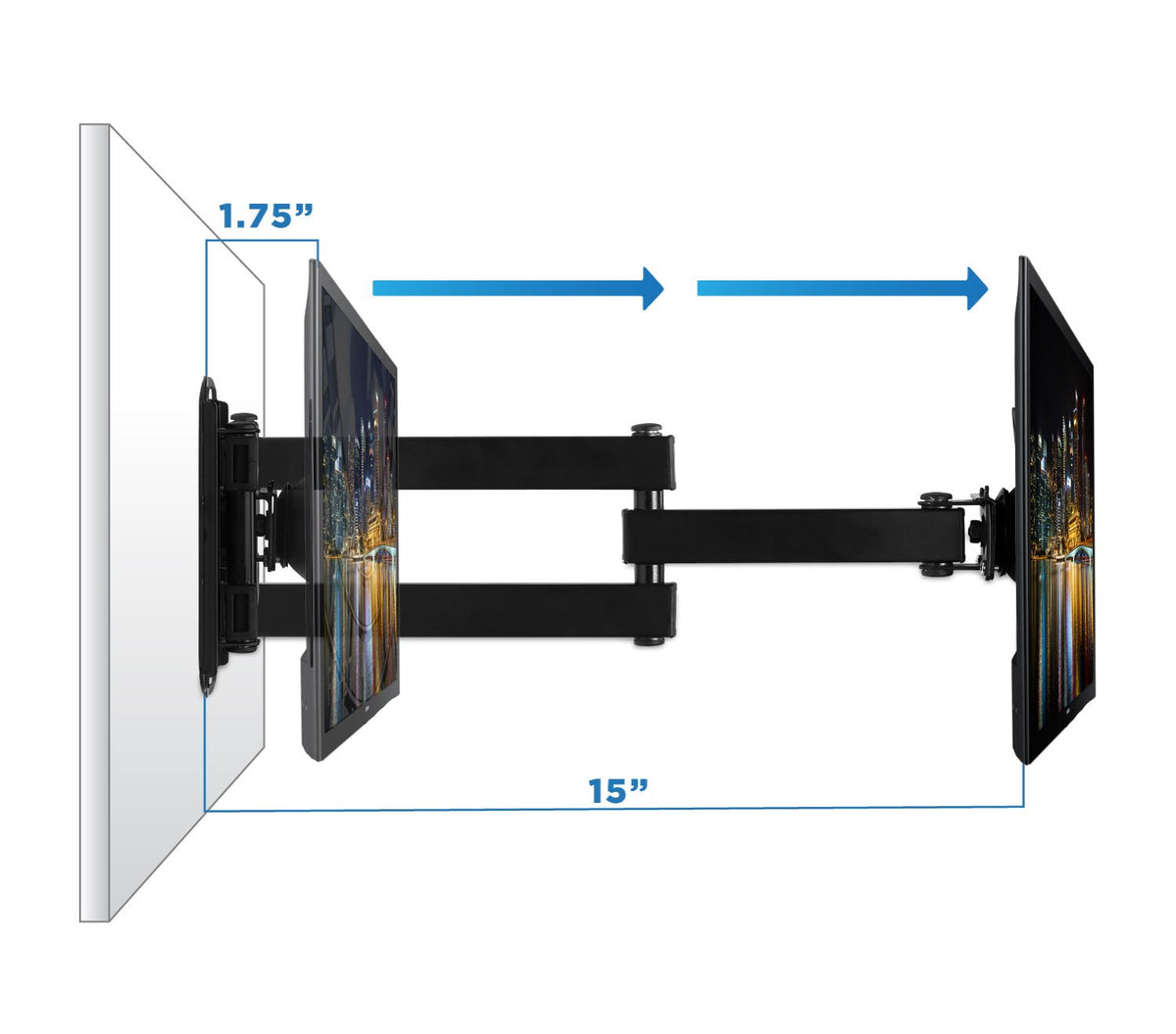 Mount-It! small TV wall mount corner fit maximizes space efficiency.