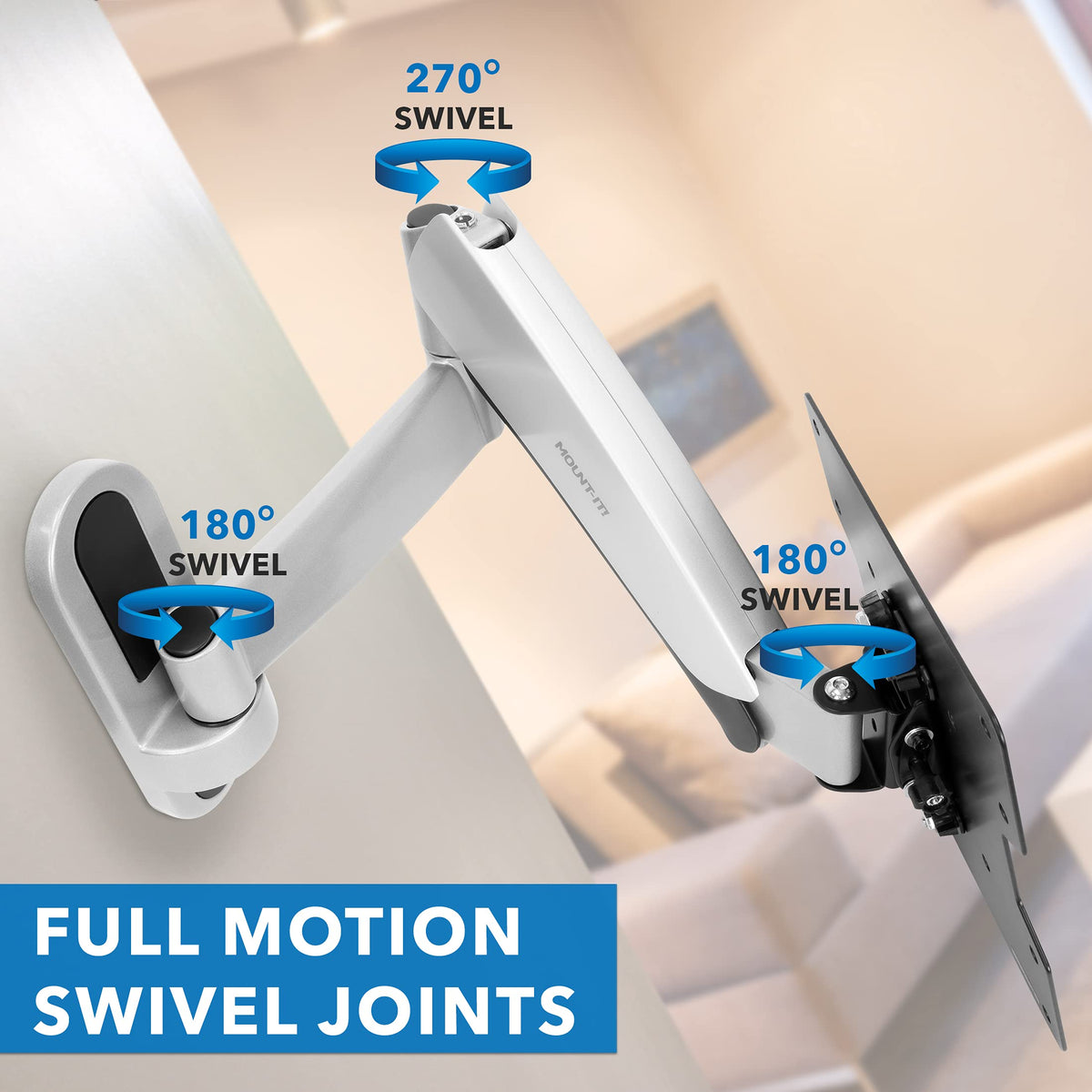 Mount-It! full motion range reduces glare from multiple angles.