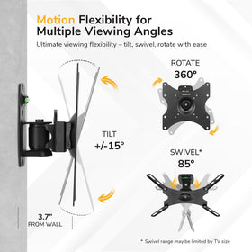 Mount-It! mount adjusted to tilt and swivel showing improved viewing angles