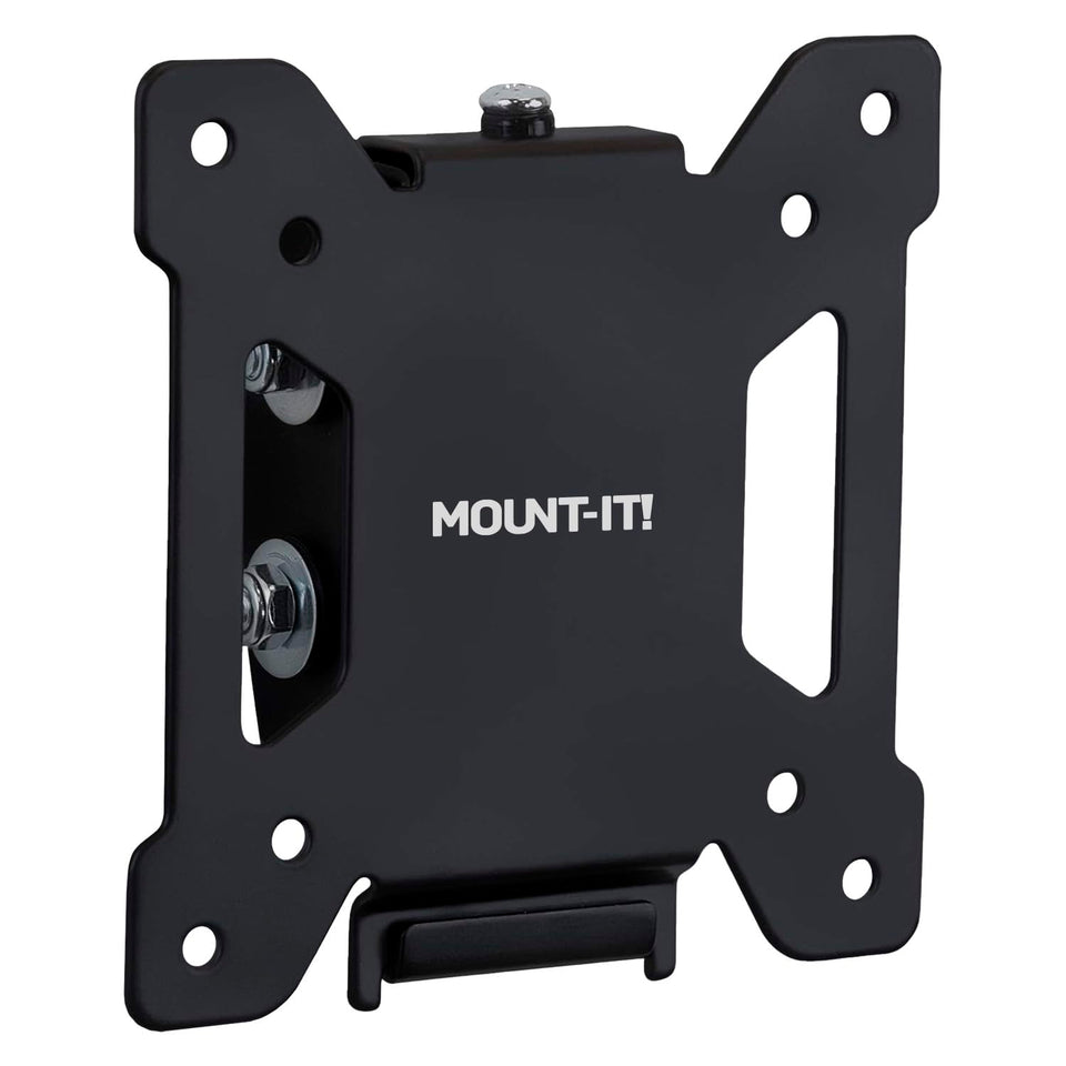 Mount-It tilting TV mount installed on wall for 19-32 inch screens with a clean profile.