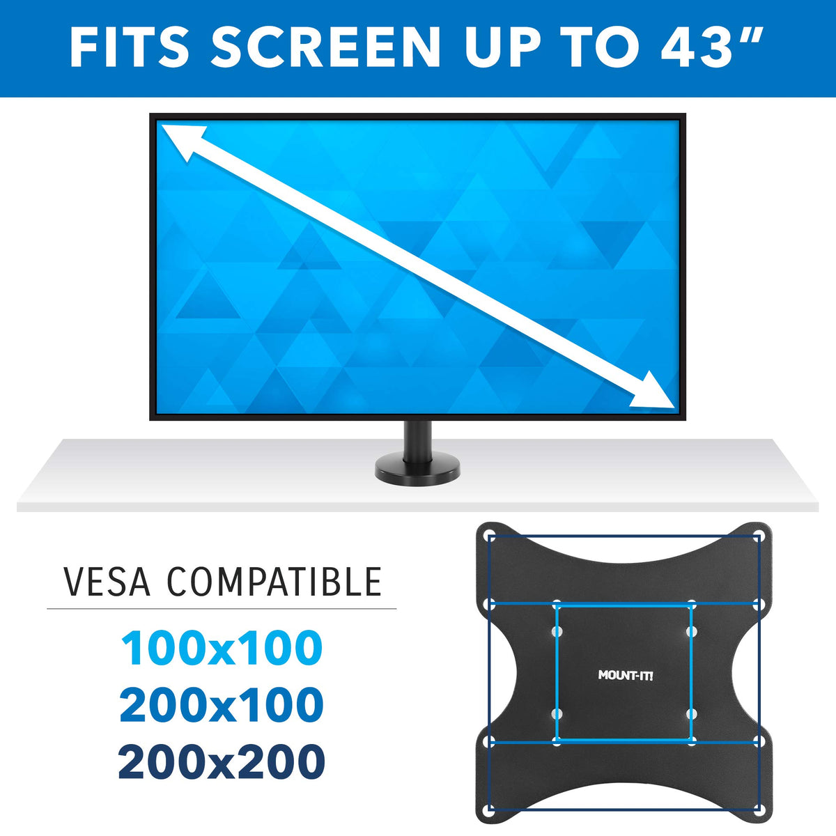 Mount-It! VESA bracket detail illustrating compatibility and secure fit