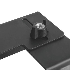 Mount Plus mounted device with cables routed neatly illustrating organized entertainment area