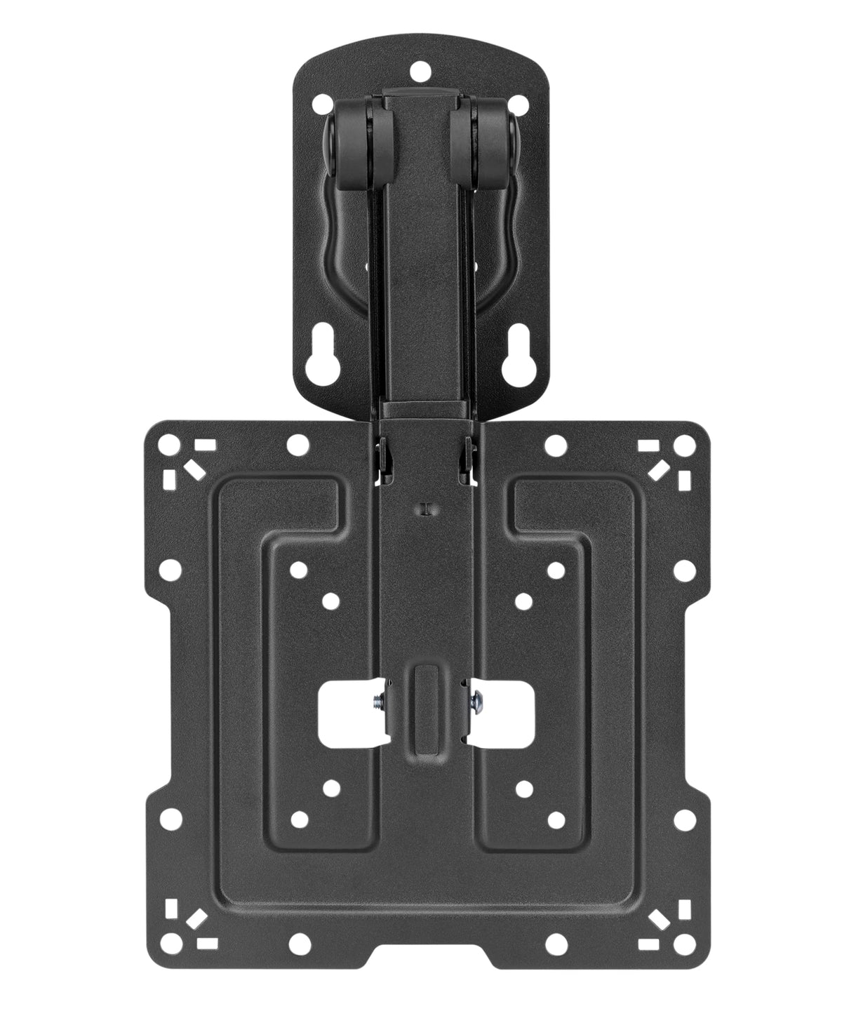 Mount Plus beside a 32-inch TV for scale so buyers see compatibility and size relationship