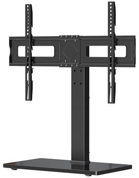 MOUNT PRO front view showing full TV stand setup for stable display