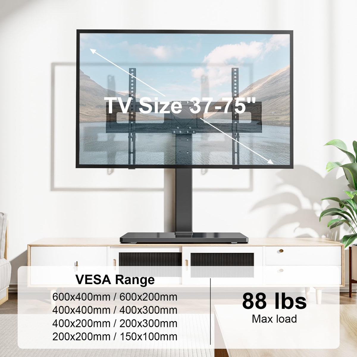 MOUNT PRO height settings with scale for easy screen positioning