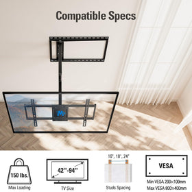 Mounting Dream compatible with VESA up to 800x400 for many TVs