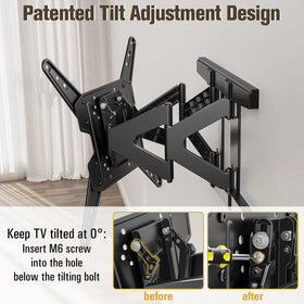Mounting Dream VESA compatibility from 100x100 to 400x400 supports many TVs.