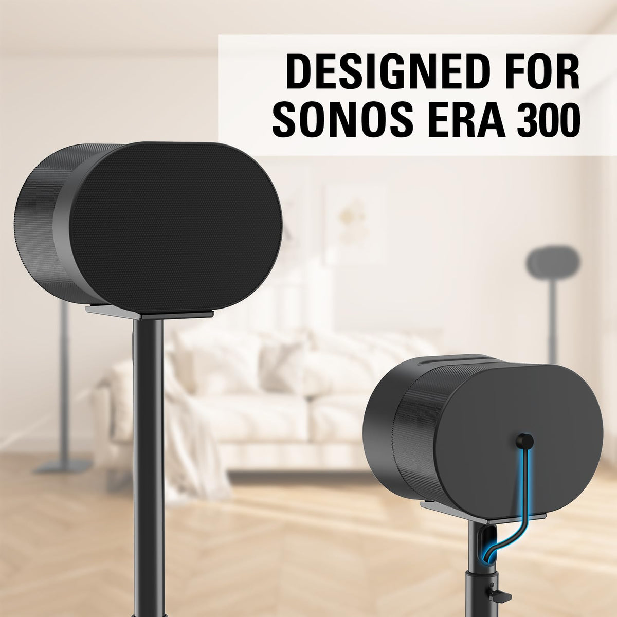 Mounting Dream Era 300 side view shows height adjustability for ideal listening angle