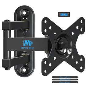 Mounting Dream front view showing mounted small TV and secure hold benefit