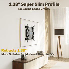 Mounting Dream full-motion bracket demonstrating smooth extension for flexible viewing angles.