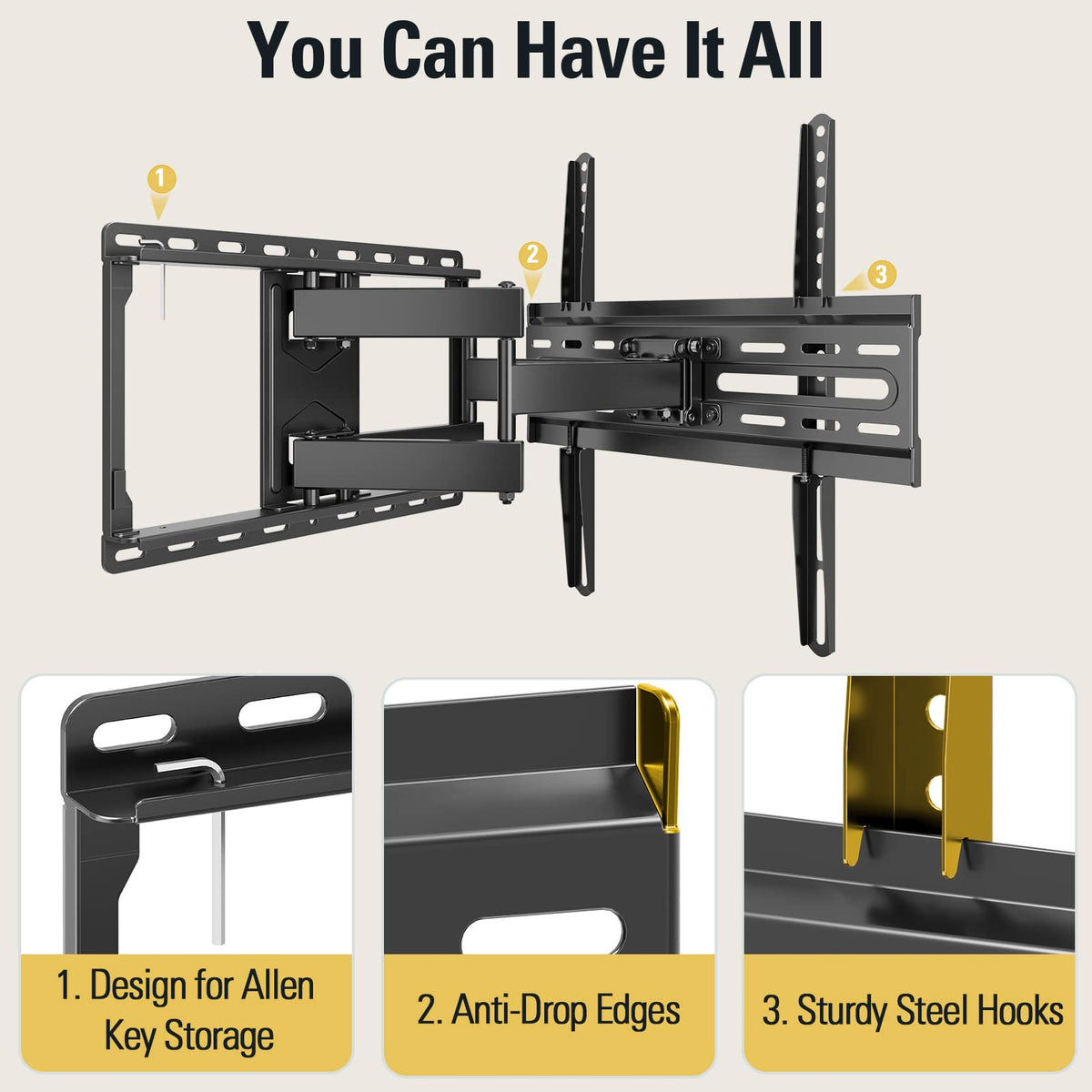 Mounting Dream lifestyle living room setup illustrating improved viewing angles