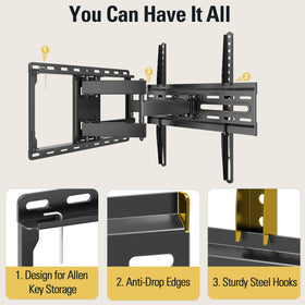 Mounting Dream lifestyle living room setup illustrating improved viewing angles