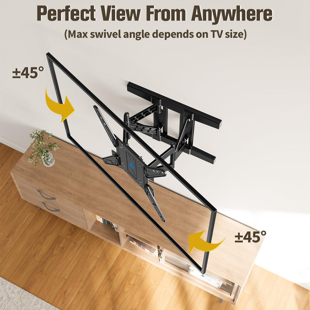 Mounting Dream low-profile mount sits 1.38 inches from wall.
