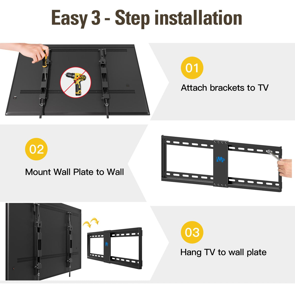 Mounting Dream scale view of mount on studs demonstrating secure fit on wood studs