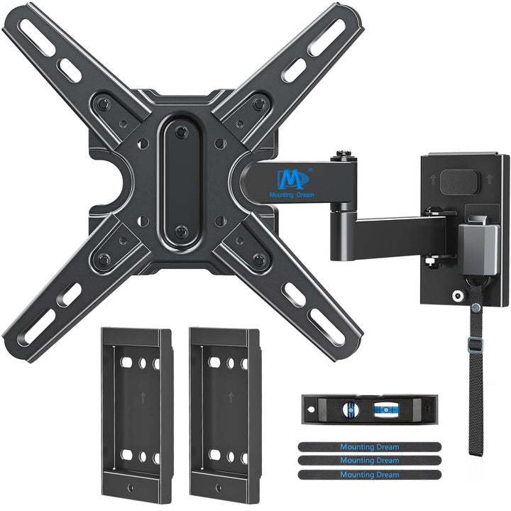 Mounting Dream front packaging showing UL-listed RV TV mount and benefits