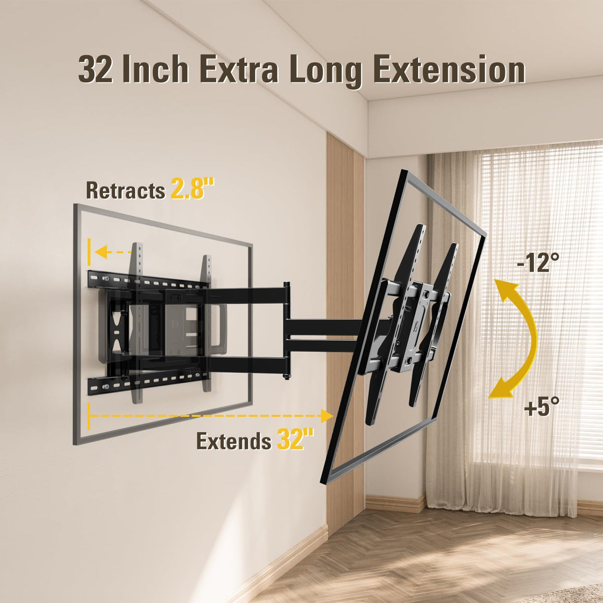 MD2285-LA extended arm length enables flexible seating positions