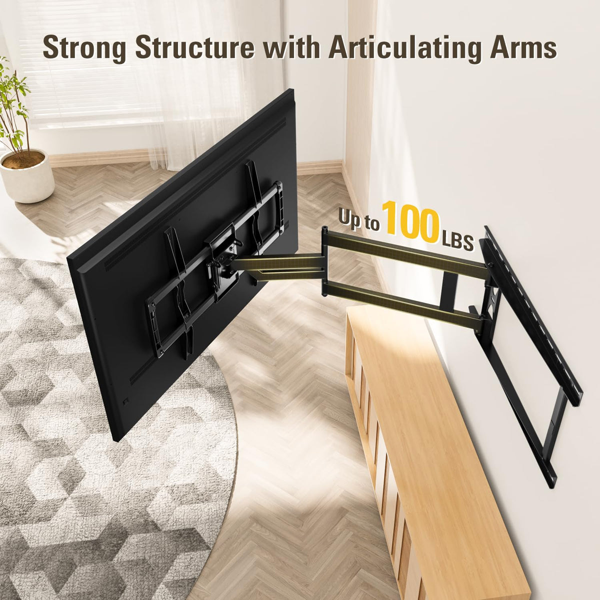 MD2285-LA full motion swivel offers wide viewing angles