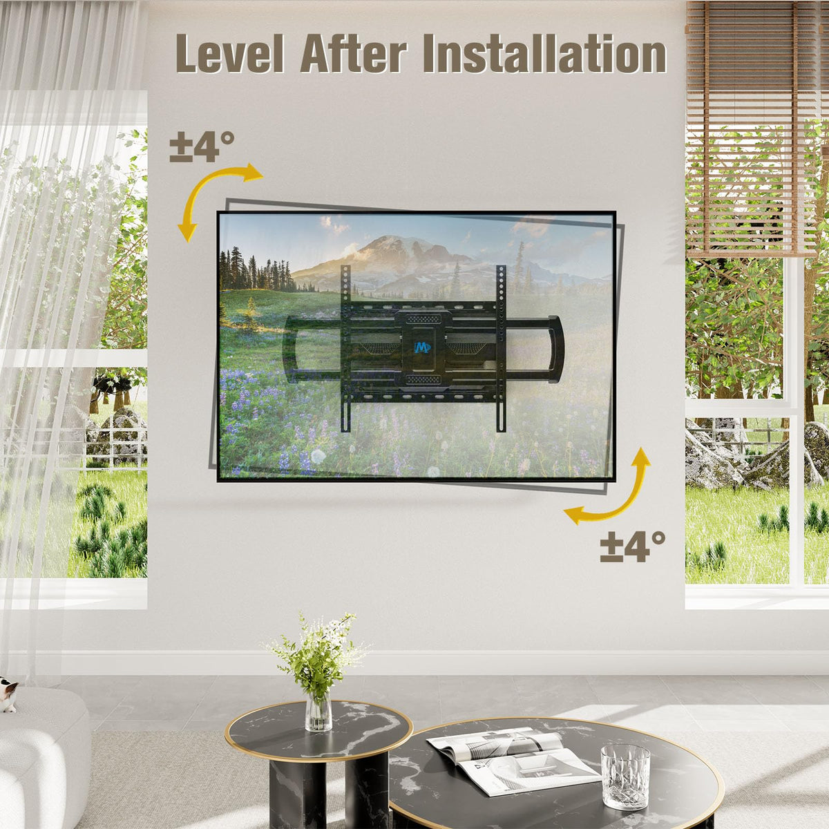 Mounting Dream MD2296 cable management with Velcro straps keeping cords organized and tidy