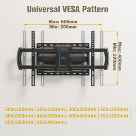 Mounting Dream MD2296 beside a 75-inch TV showing scale and compatibility with large screens
