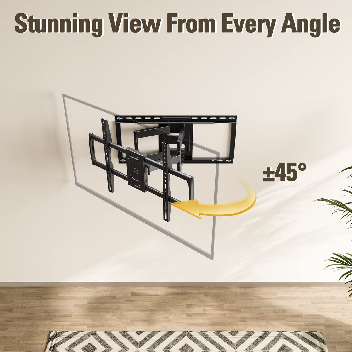 Max VESA 600x400 compatibility for most large TVs.