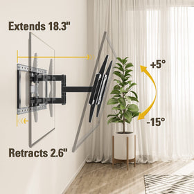 Six-arm heavy-duty frame supports up to 132 pounds.