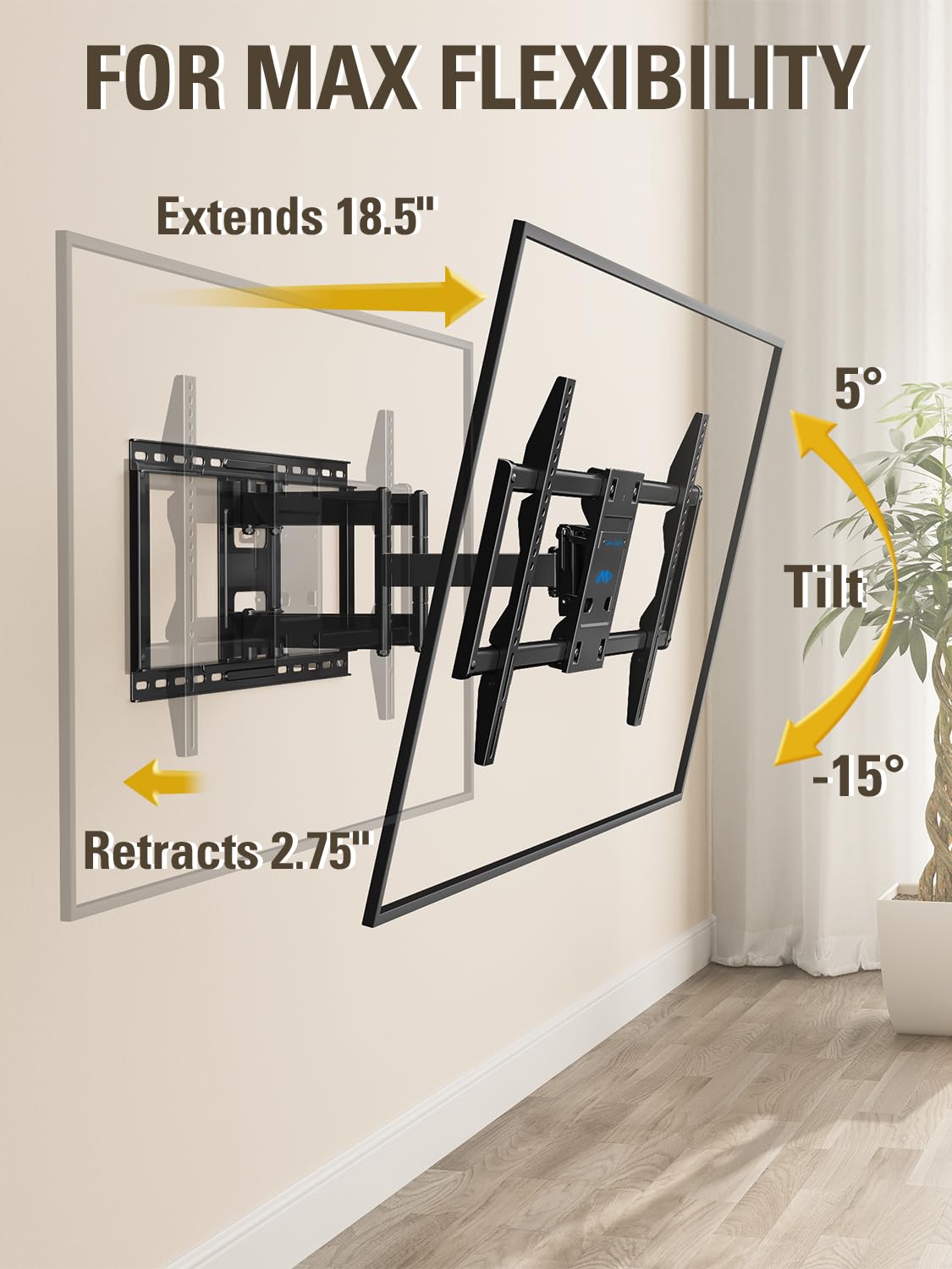 Mounting Dream MD2298-XL extend/retract range supports flexible seating positions.