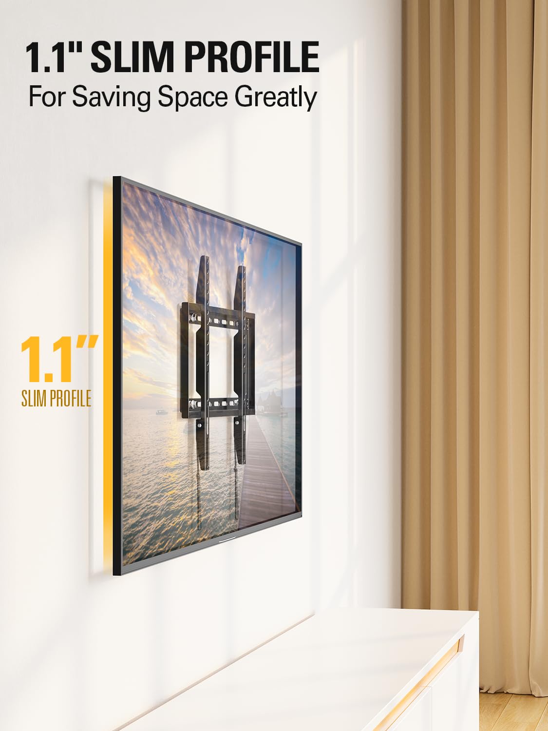 MD2361-K supports TVs up to 400x400 mm VESA securely.