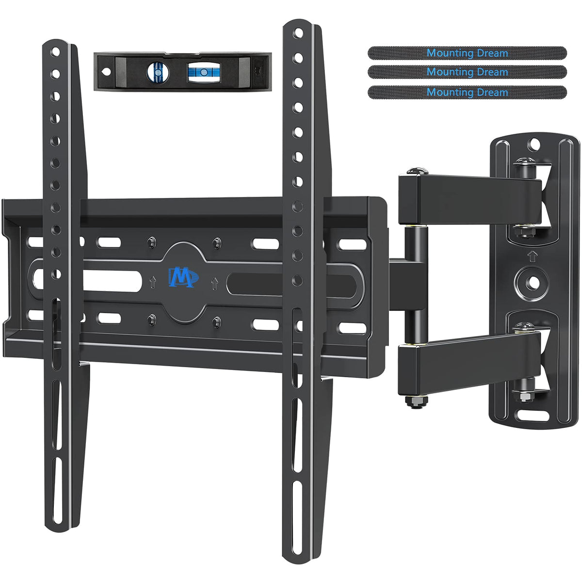 Mounting Dream MD2377 front view showing compact centered design and sturdy frame benefit: stable TV mounting